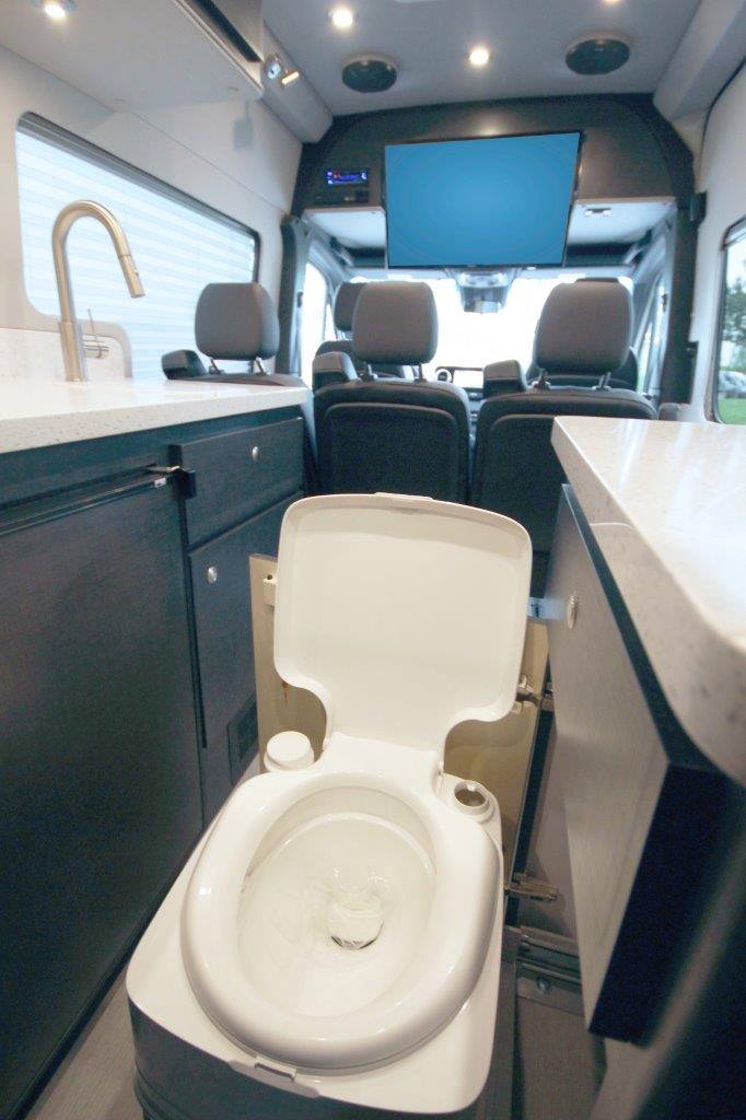 Custom Camper Van Hideaway Toilet Hidden Bathroom Lavatory