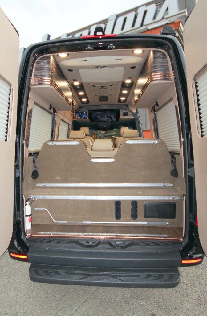 Custom Sofa Bed Mercedes Sprinter Rear Storage VanLife