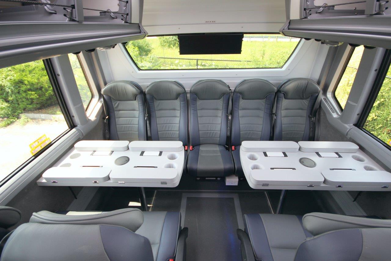 Custom Workstations Luxury Mobile Office Bus Conversion CMI Custom